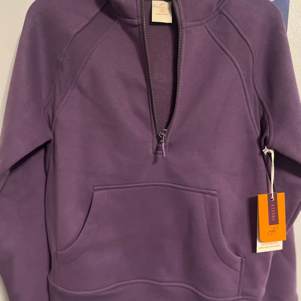 Purple Half-Zip Sweatshirt Freely Womens XS NWT